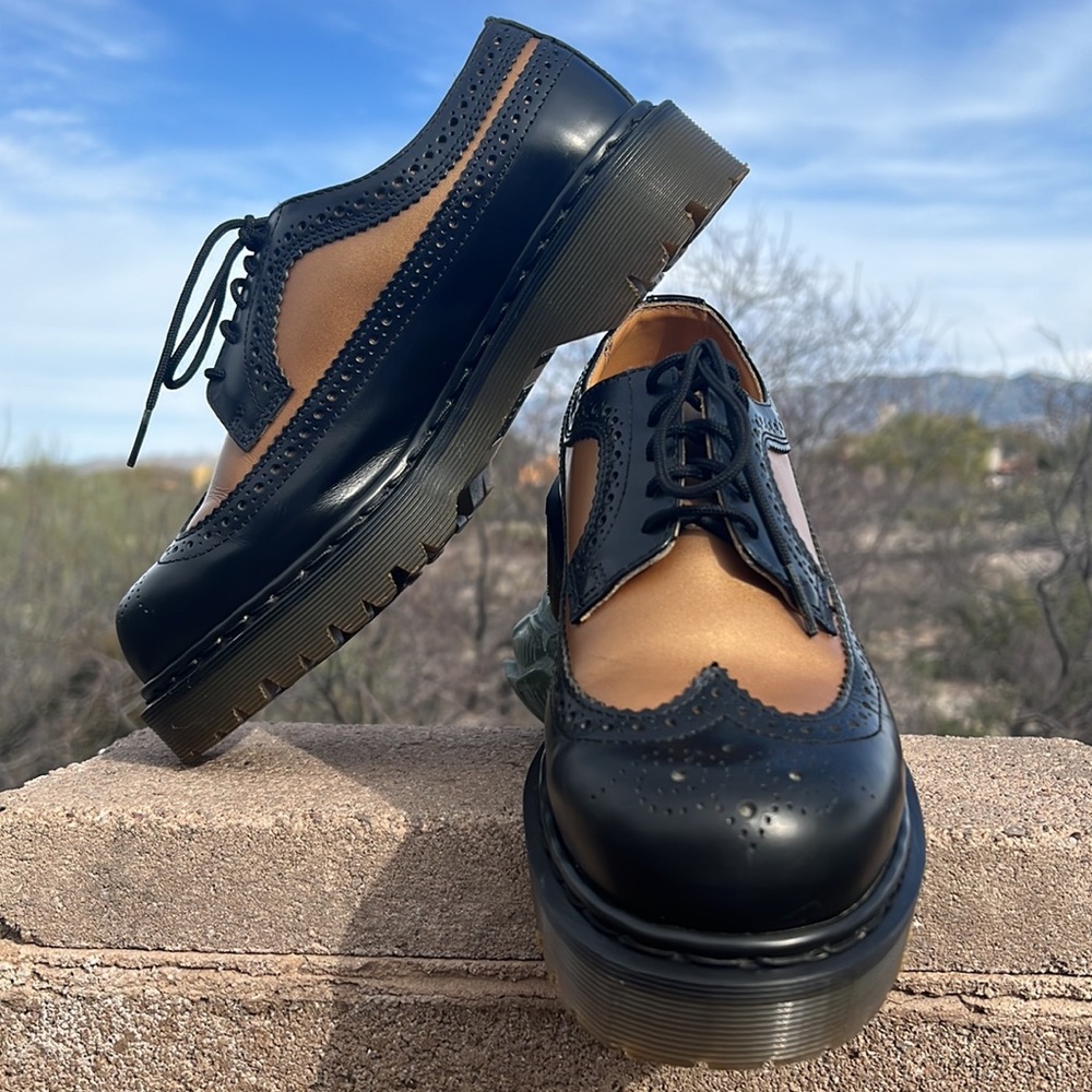 🏴 Dr. Martens MIE Vintage Platform 2-Tone Chunky Brogue Y2K Oxfords UK 7 - Picture 5 of 17